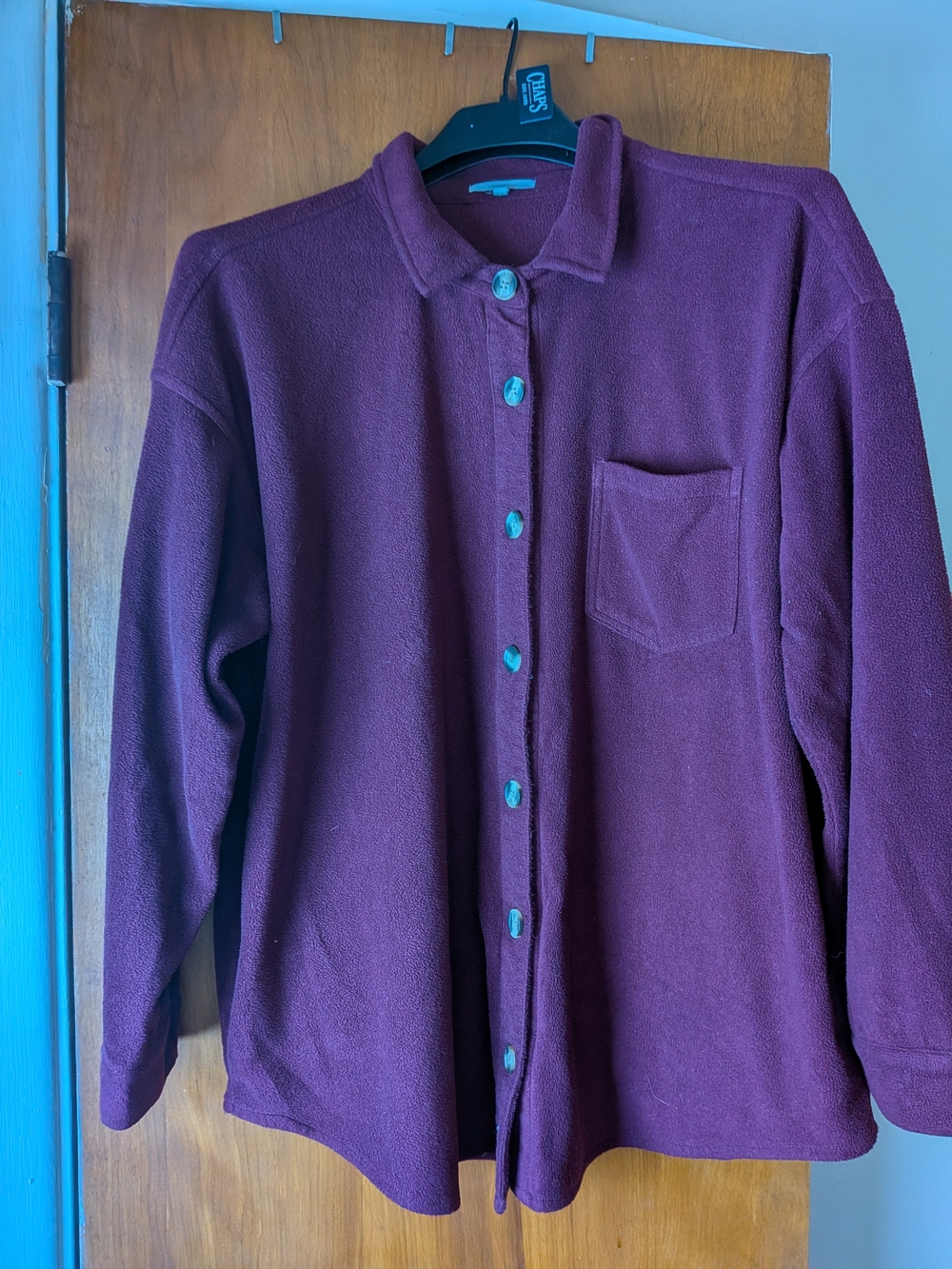 Maurices Deep Wine Fleece Button-Up Jacket